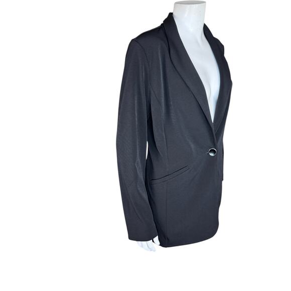 Susan Graver Regular Solid LK Fusion Revere Collar Blazer Black Small NWOT - Picture 7 of 14